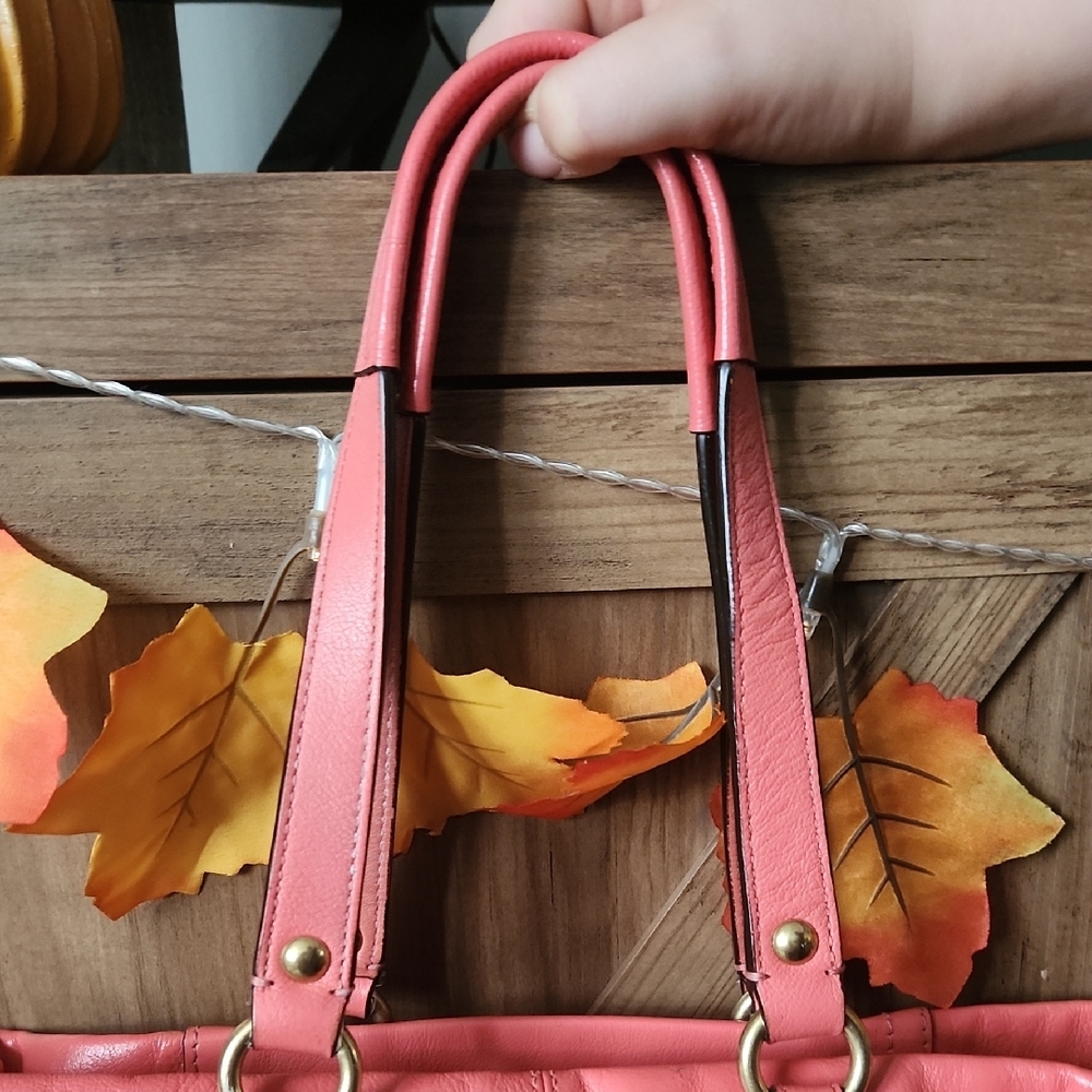 Coach Coral Leather Tote Bag - Picture 3 of 13